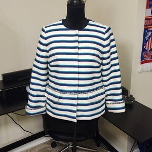 Talbots Blue and White Striped Blazer